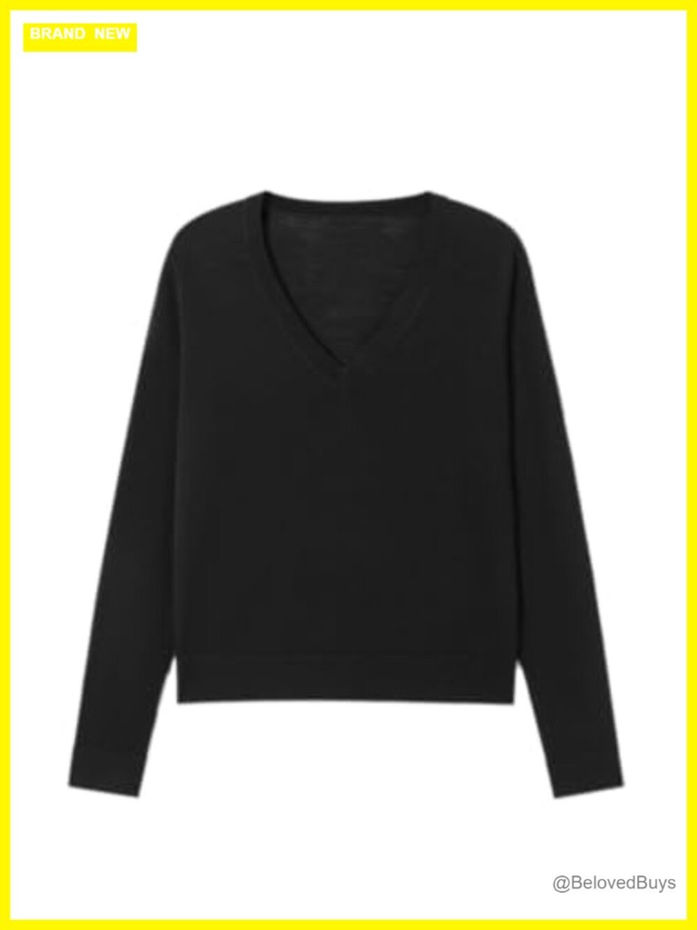 100% Merino Wool V-Neck Pullover Sweater Long Sleeve Casual